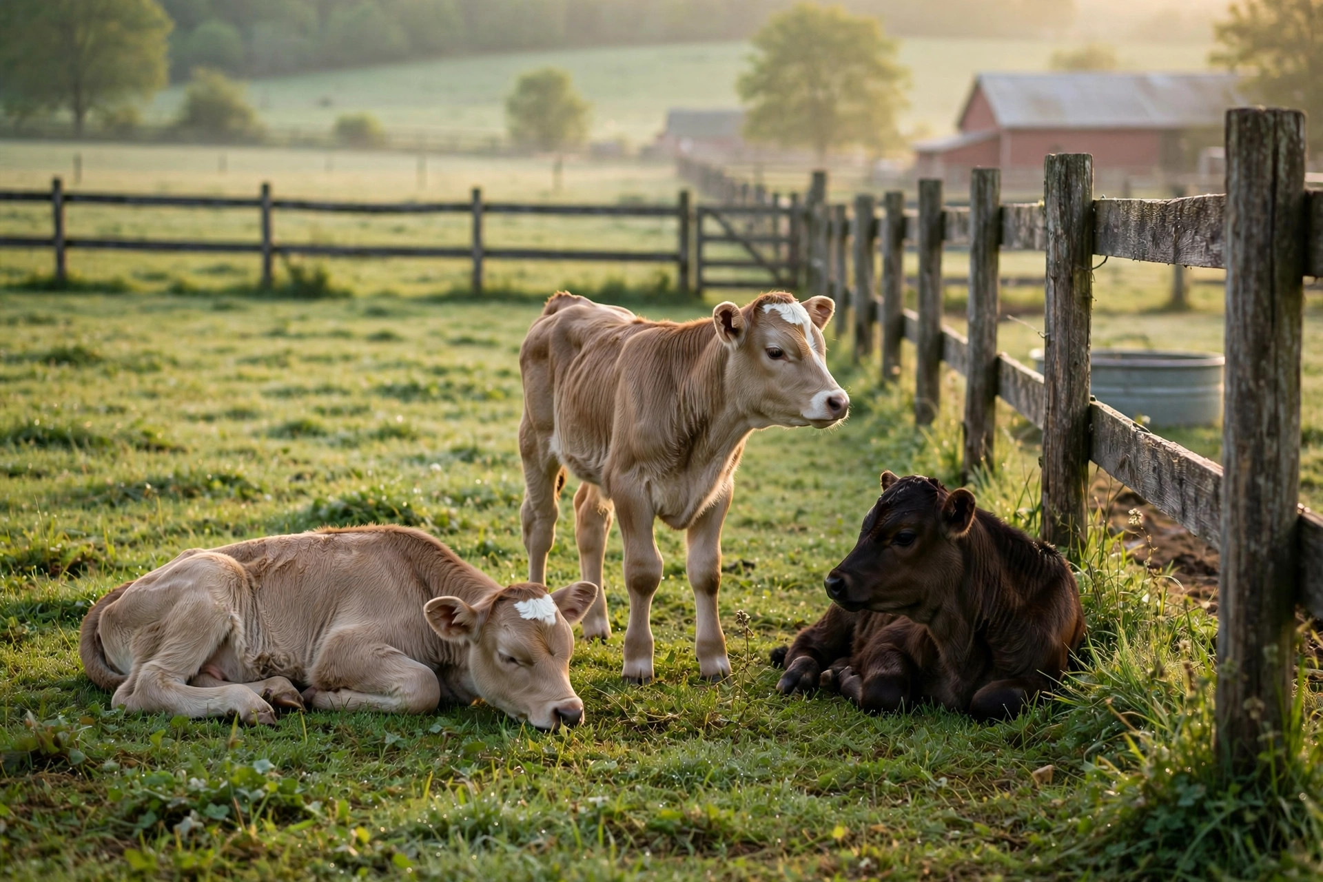 Young calves at the farm